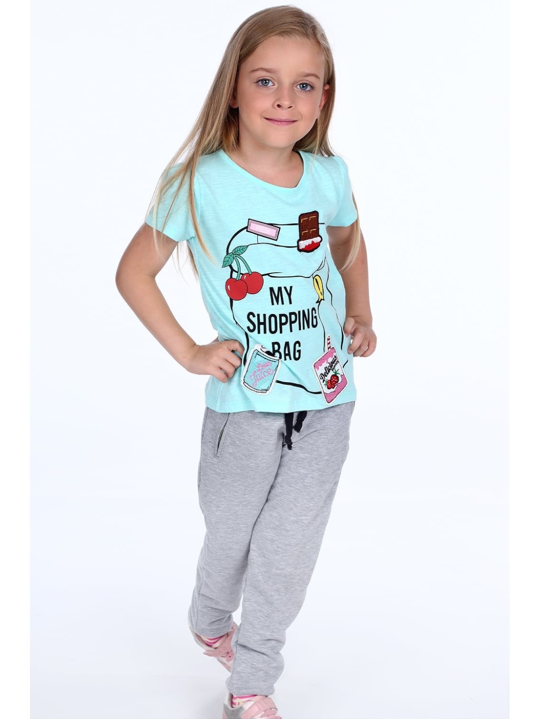 Tricou fete cu petice, menta NDZ8112 - Magazin online - Boutique